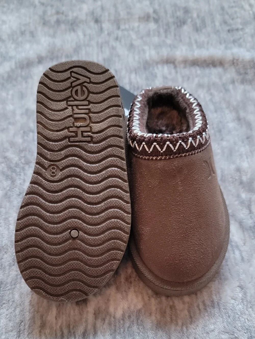 Hurley Toddler Brown Cozy Slip-Ons Size 8